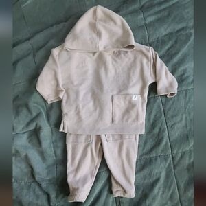 Easy Peasy- Beige Hooded Baby Outfit- Soft- Neutral- 3-6 Month